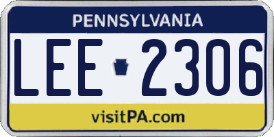 PA license plate LEE2306
