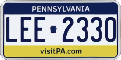 PA license plate LEE2330