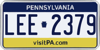 PA license plate LEE2379