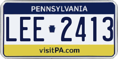 PA license plate LEE2413