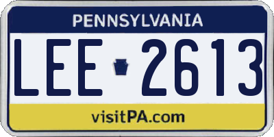 PA license plate LEE2613