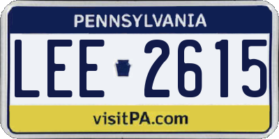 PA license plate LEE2615