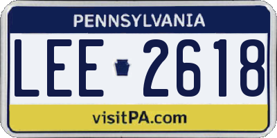 PA license plate LEE2618