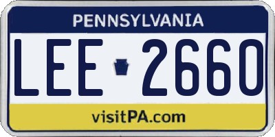 PA license plate LEE2660