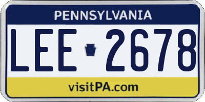 PA license plate LEE2678