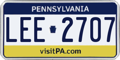PA license plate LEE2707
