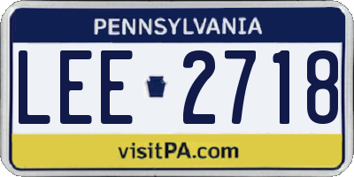 PA license plate LEE2718