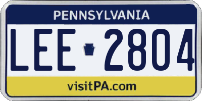 PA license plate LEE2804