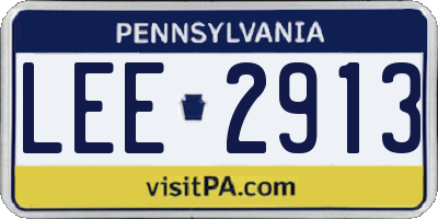 PA license plate LEE2913