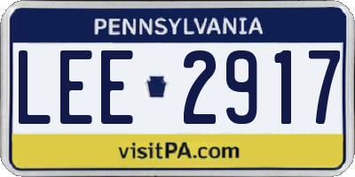 PA license plate LEE2917