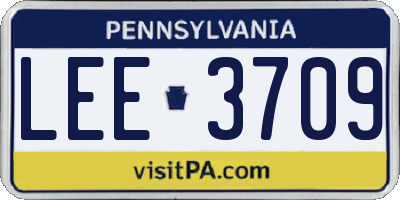 PA license plate LEE3709