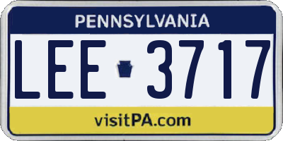 PA license plate LEE3717