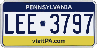 PA license plate LEE3797