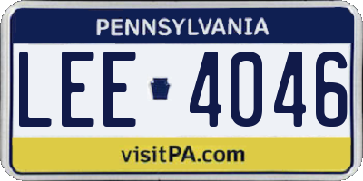 PA license plate LEE4046