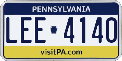 PA license plate LEE4140
