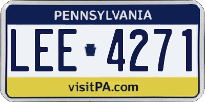 PA license plate LEE4271