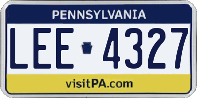 PA license plate LEE4327