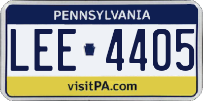 PA license plate LEE4405