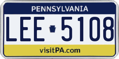 PA license plate LEE5108