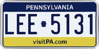 PA license plate LEE5131