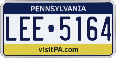 PA license plate LEE5164