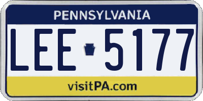 PA license plate LEE5177