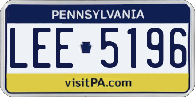 PA license plate LEE5196