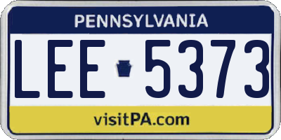 PA license plate LEE5373