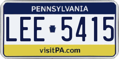 PA license plate LEE5415