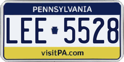 PA license plate LEE5528