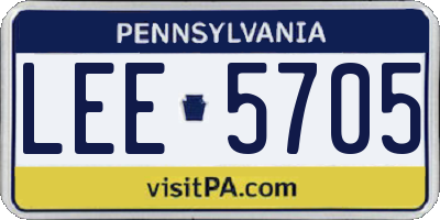 PA license plate LEE5705