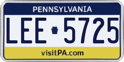 PA license plate LEE5725