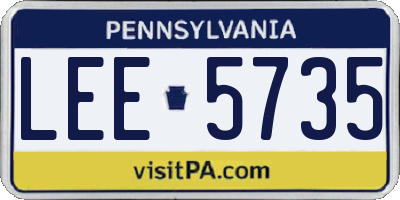 PA license plate LEE5735