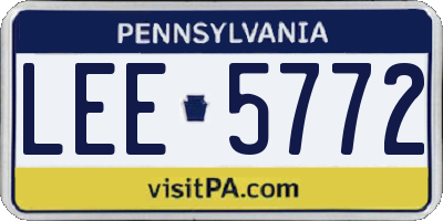 PA license plate LEE5772