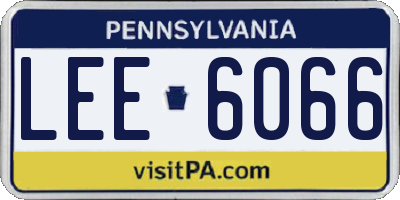 PA license plate LEE6066
