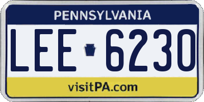 PA license plate LEE6230