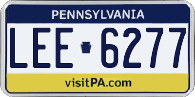 PA license plate LEE6277