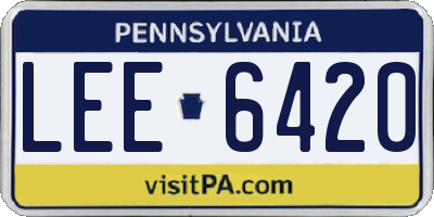 PA license plate LEE6420