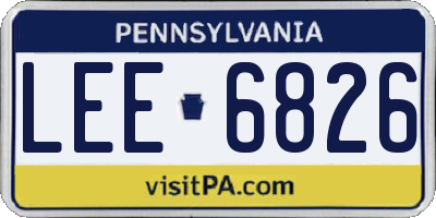 PA license plate LEE6826