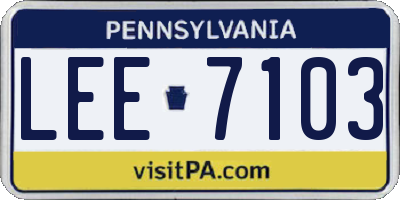 PA license plate LEE7103