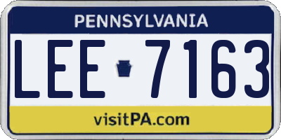 PA license plate LEE7163