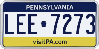 PA license plate LEE7273