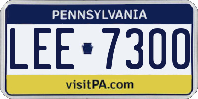 PA license plate LEE7300