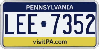 PA license plate LEE7352