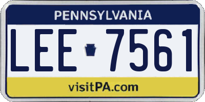 PA license plate LEE7561