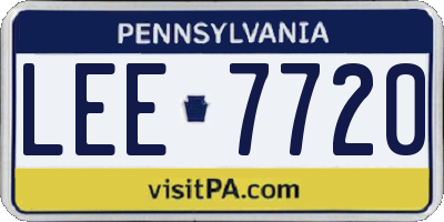 PA license plate LEE7720