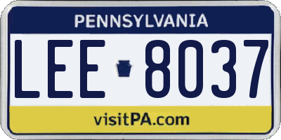 PA license plate LEE8037