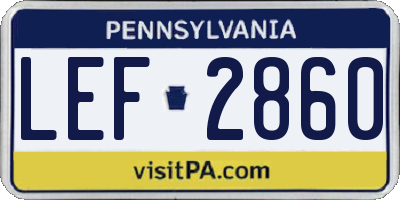 PA license plate LEF2860