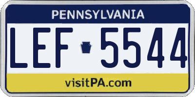 PA license plate LEF5544