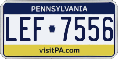 PA license plate LEF7556